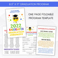 editable graduation ceremony program editable printable elementary pre k folded